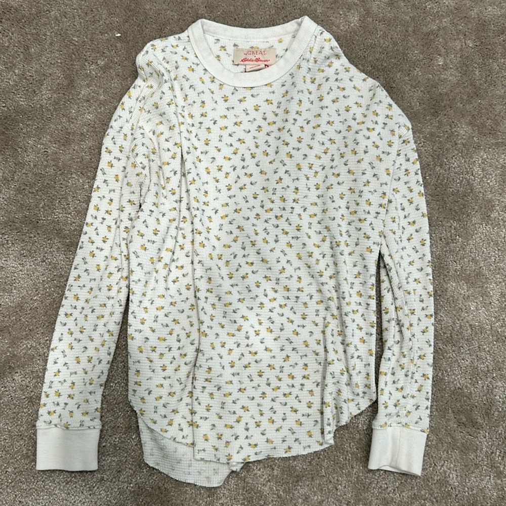 THE GREAT. Floral thermal top